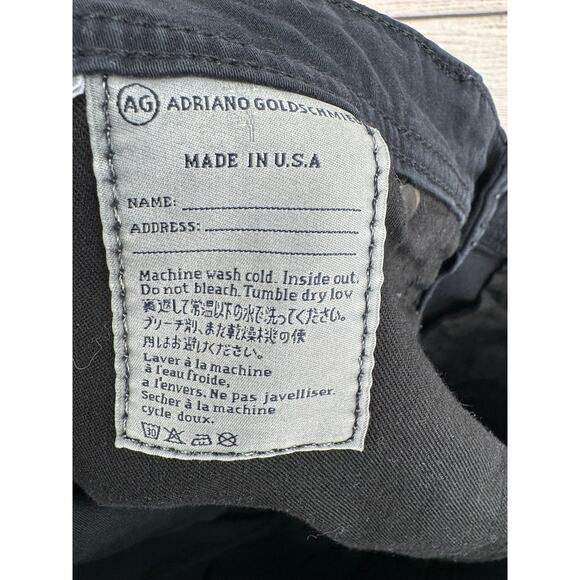 AG Adriano Goldschmied Protege Straight Leg Jeans Mens 33x34 Black Stretch - Picture 10 of 13